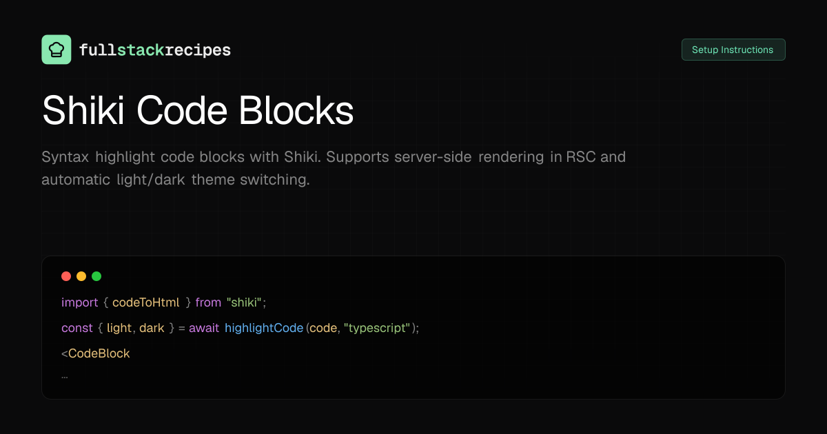 Shiki Code Blocks | Fullstack Recipes