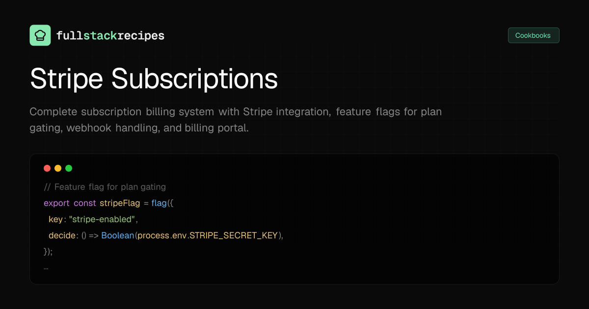 Stripe Subscriptions | Fullstack Recipes