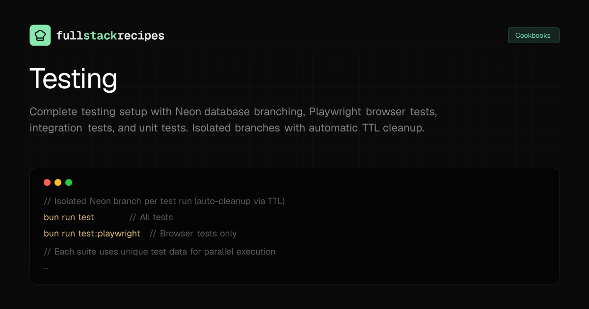 Testing | Fullstack Recipes